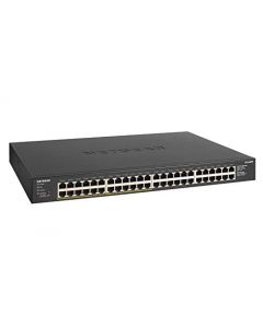 NETGEAR 48-Port Gigabit Ethernet Unmanaged PoE+ Switch (GS348PP) - with 24 x PoE+ @ 380W Desktop/Rackmount Sturdy Metal GS348PP-100NAS