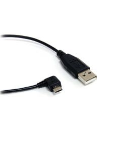 StarTech.com 3 ft / 91cm Micro USB Cable - A to Right Angle Micro B - USB Type A - 90 Degree Micro-USB Type B (M) - Black (UUSBHAUB3RA) UUSBHAUB3RA