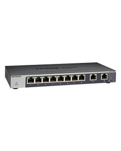 NETGEAR 10-Port Gigabit/10G Ethernet Unmanaged Switch (GS110MX) - with 2 x 10G/Multi-gig Desktop/Rackmount and ProSAFE Limited Lifetime Protection GS110MX-100NAS