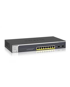 NETGEAR 10-Port Gigabit Ethernet Smart Managed Pro PoE Switch (GS510TLP) - with 8 x PoE+ @ 75W 2 x 1G SFP Desktop/Rackmount and ProSAFE Lifetime Protection GS510TLP-100NAS