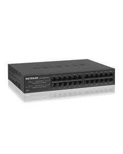 NETGEAR 24-Port Gigabit Ethernet Unmanaged Switch (GS324) - Desktop/Rackmount Fanless Housing for Quiet Operation GS324-100NAS