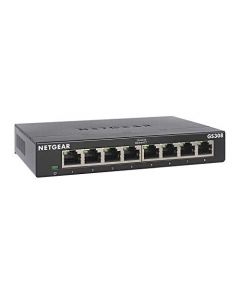 NETGEAR 8-Port Gigabit Ethernet Unmanaged Switch (GS308) - Home Network Hub Office Ethernet Splitter Plug-and-Play Fanless Metal Housing Desktop or Wall Mount GS308-300PAS