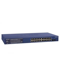 NETGEAR 26-Port Gigabit Ethernet Smart Managed Pro PoE Switch (GS724TPP) - with 24 x PoE+ @ 380W 2 x 1G SFP Desktop/Rackmount and ProSAFE Lifetime Protection GS724TPP-100NAS