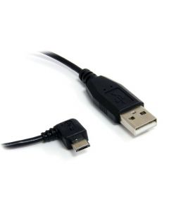 StarTech.com 1 ft / 30cm Micro USB Cable - A to Right Angle Micro B - USB Type A (M) - 90 Degree Micro-USB Type B (M) - Black (UUSBHAUB1RA) UUSBHAUB1RA
