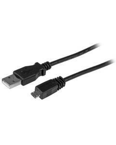 StarTech.com 1 ft. (0.3 m) USB to Micro USB Cable - USB 2.0 A to Micro B - Black - Micro USB Cable (UUSBHAUB1) UUSBHAUB1