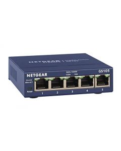 NETGEAR 5-Port Gigabit Ethernet Unmanaged Switch (GS105NA) - Desktop and ProSAFE Limited Lifetime Protection GS105NA