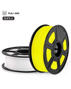 SUNLU PLA Plus (PLA+) 3D Printer Filament 1.75 mm PLA Filament Dimensional Accuracy +/- 0.02 mm 2 kg Spool PLA+White 、Yellow 1.75-PLA-White-Yellow