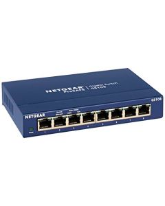 NETGEAR 8-Port Gigabit Ethernet Unmanaged Switch (GS108) - Desktop and ProSAFE Limited Lifetime Protection GS108-400NAS
