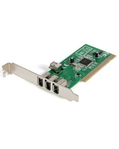 StarTech.com 4 port PCI 1394a FireWire Adapter Card - 3 External 1 Internal FireWire PCI Card for Laptops (PCI1394MP) PCI1394MP