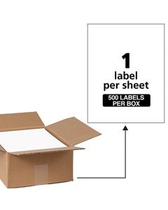 Avery Shipping Address Labels Laser Printers 500 Labels Full Sheet Labels Permanent Adhesive TrueBlock (91201) AVE91201