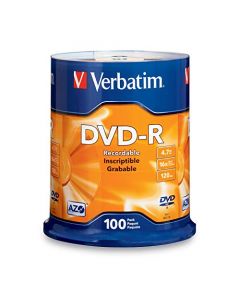 Verbatim DVD-R 4.7GB 16x AZO Recordable Media Disc - 100 Disc Spindle - 95102 95102