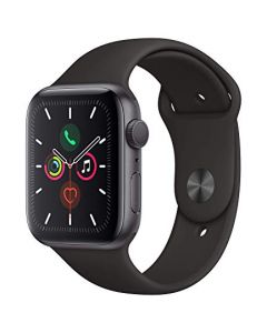 Apple Watch Series 5 (GPS 44mm) - Space Gray Aluminum Case with Black Sport Band MWVF2LL/A