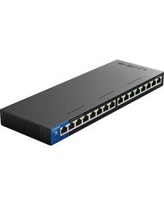 Linksys Business LGS116 16-Port Desktop Gigabit Ethernet Unmanaged Network Switch I Metal Enclosure,Black/Blue LGS116