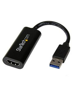 StarTech.com USB 3.0 to HDMI Display Adapter Converter 1080p (1900x1200) Dual / Multi-Monitor Video Cable w/ External Graphics Card - Supports Windows (USB32HDES) Black USB32HDES