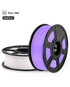 SUNLU PLA Plus (PLA+) 3D Printer Filament 1.75 mm PLA Filament Dimensional Accuracy +/- 0.02 mm 2 kg Spool PLA+White 、Purple 1.75-PLA-White-Purple