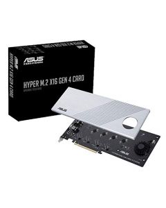 ASUS Hyper M.2 X16 PCIe 4.0 X4 Expansion Card Supports 4 NVMe M.2 (2242/2260/2280/22110) up to 256Gbps for AMD 3rd Ryzen sTRX40 AM4 Socket and Intel VROC NVMe Raid HYPER M.2 X16 GEN 4 Card