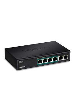 TRENDnet 6-Port Fast Ethernet PoE+ Switch TPE-S50 4 x Fast Ethernet PoE Ports 2 x Fast Ethernet Ports 60W PoE Budget 1.2 Gbps Switch Capacity Ethernet Network Switch Metal Lifetime Protection TPE-S50
