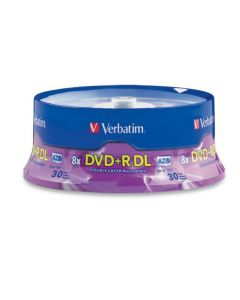 Verbatim DVD+R DL 8.5GB 8X with Branded Surface - 30pk Spindle - 96542 96542