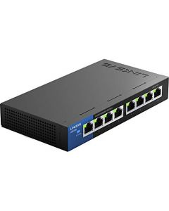 Linksys Business LGS108 8-Port Desktop Gigabit Ethernet Unmanaged Network Switch I Metal Enclosure,Black/Blue LGS108