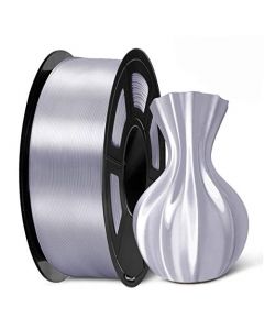 SUNLU Silk Silver PLA Filament 1.75mm 3D Printer Filament 1KG 2.2 LBS Spool 3D Printing Material Shiny Metallic PLA Silk Filament SLUS-SILK-SV-1KG