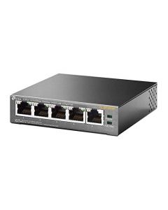 TP-Link 5 Port Fast Ethernet 10/100Mbps PoE Switch | 4 PoE Ports @58W | Desktop | Plug & Play | Sturdy Metal w/ Shielded Ports | Fanless | Lifetime Protection | Unmanaged (TL-SF1005P) TL-SF1005P