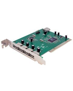 StarTech.com 7 Port PCI USB Card Adapter - PCI to USB 2.0 Controller Adapter Card - Full Profile Expansion Card (PCIUSB7) PCIUSB7