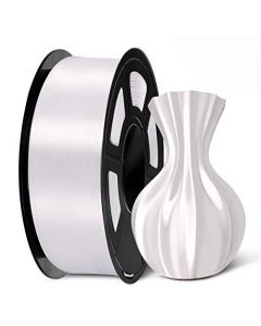 SUNLU PLA Silk White Filament 1.75mm 3D Printer Filament 1KG 2.2 LBS Spool 3D Printing Material Shiny Metallic PLA Silk Filament SLUS-SILK-WT-1KG