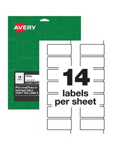 Avery PermaTrack Destructible Asset Tag Labels 1-1/4" x 2-3/4" 112 Labels (60537) 60537