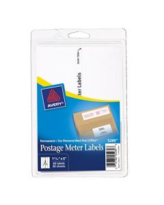 AVERY Postage Meter Labels for Personal Post Office 1-25/32 x 6 Pack of 60 (5289) White 5289