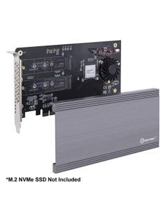 Syba I/O Crest SI-PEX40129 Dual M.2 NVMe Ports to PCIe 3.0 x16 Bifurcation Riser Controller - Support Non-Bifurcation Motherboard SI-PEX40129
