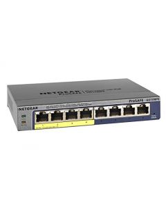 NETGEAR 8-Port Gigabit Ethernet Smart Managed Plus PoE Switch (GS108PEv3) - with 4 x PoE @ 53W and ProSAFE Limited Lifetime Protection GS108PE-300NAS