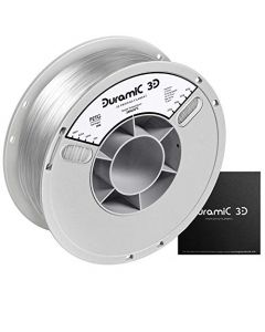DURAMIC 3D Clear PETG Printer Filament 1.75mm 3D Printing Filament with Build Surface 7.87 x7.87in 1kg Spool(2.2lbs) Dimensional Accuracy +/- 0.05 mm Transparent PETG-Transparent