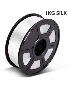PLA Silk Filament 1.75mm,3D Warhorse Silk PLA Filament for 3D Printer,Silk Filament White 1KG(2.2LBS)/Spool,Dimensional Accuracy +/- 0.02 mm,Printing Smooth AHUS-SILK-WT-1KG