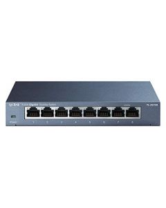 TP-Link 8 Port Gigabit Ethernet Network Switch | Ethernet Splitter | Plug and Play | Fanless | Sturdy Metal w/ Shielded Ports | Traffic Optimization | Unmanaged | Lifetime Protection (TL-SG108) TL-SG108