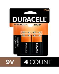 Duracell - CopperTop 9V Alkaline Batteries - long lasting all-purpose 9 Volt battery for household and business - 4 count (packaging may vary) MN16B4DW