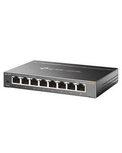 TP-Link 8-Port Gigabit Ethernet Easy Smart Switch | Unmanaged Pro | Plug and Play | Desktop | Sturdy Metal w/Shielded Ports | Limited Lifetime Replacement (TL-SG108E),Black TL-SG108E