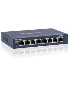 NETGEAR 8-Port Fast Ethernet 10/100 Unmanaged Switch (FS108NA) - Desktop and ProSAFE Limited Lifetime Protection,Black FS108NA