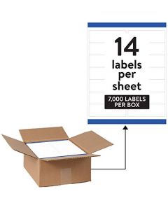 Avery Waterproof Address Labels with Sure Feed & TrueBlock 1-1/3" x 4" 7,000 White Labels (95522) AVE95522