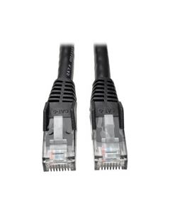 Tripp Lite Cat6 Gigabit Ethernet Snagless Molded Patch Cable 24 AWG 550MHz Premium UTP Black RJ45 M/M 8' (N201-008-BK) N201-008-BK