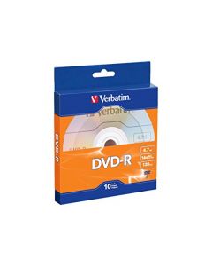 Verbatim DVD-R 4.7GB 16x Recordable Media Disc - 10 Disc Box Blue/Orange - 97957 97957