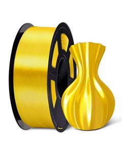 SUNLU PLA Silk Yellow Filament 1.75mm 3D Printer Filament 1KG 2.2 LBS Spool 3D Printing Material Shiny Metallic PLA Silk Filament Silk-filament-1
