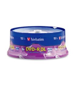 Verbatim DVD+R DL 8.5GB 8X AZO with Branded Surface - 15Pk Spindle 95484