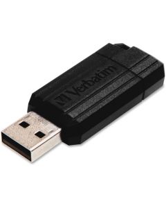 Verbatim 128GB Pinstripe USB Flash Drive Black 128 GB Black Retractable, Password Protection SLIDING PINSTRIPE DESIGN 49071