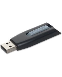 Verbatim 64GB Store n Go V3 USB 3.0 Flash Drive Gray 64 GB Black, Gray 1pk STORE N GO V3 RETRACTABLE 49174