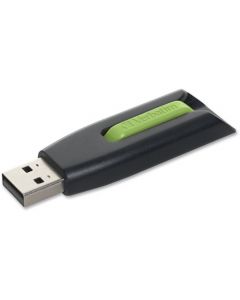 Verbatim 16GB Store n Go V3 USB 3.0 Flash Drive Green 16 GB USB 3.0 Black/Green 1 Pack Retractable STORE N GO V3 BLACK GREEN 49177
