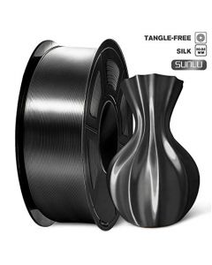 SUNLU PLA Silk BlackGrey Filament 1.75mm 3D Printer Filament 1KG 2.2 LBS Spool Shiny Metallic PLA Silk Filament SILK-PLA-BlackGrey