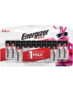 Energizer AA Batteries Max Alkaline (20 Count)- packaging may vary E91LP-20