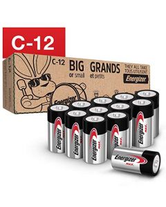 Energizer Max C Batteries Premium Alkaline C Cell Batteries (12 Battery Count) E93-12