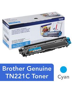 Brother Genuine Standard Yield Toner Cartridge TN221C Replacement Cyan Color Toner Page Yield Up To 1,400 Pages Amazon Dash Replenishment Cartridge TN221 TN221C