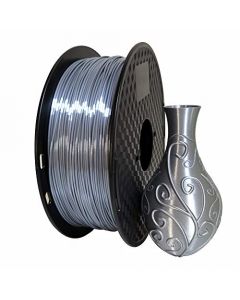 Silk Silver PLA 1.75mm 3D Printer Filament 1KG (2.2LBS) Printing Materials Silky Shiny PLA Metal Silver Like CC3D C000276